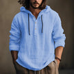 New Wish Cotton Linen Shirt Hooded Sweater Long Sleeve Hooded Casual Daily Clothing SISMO