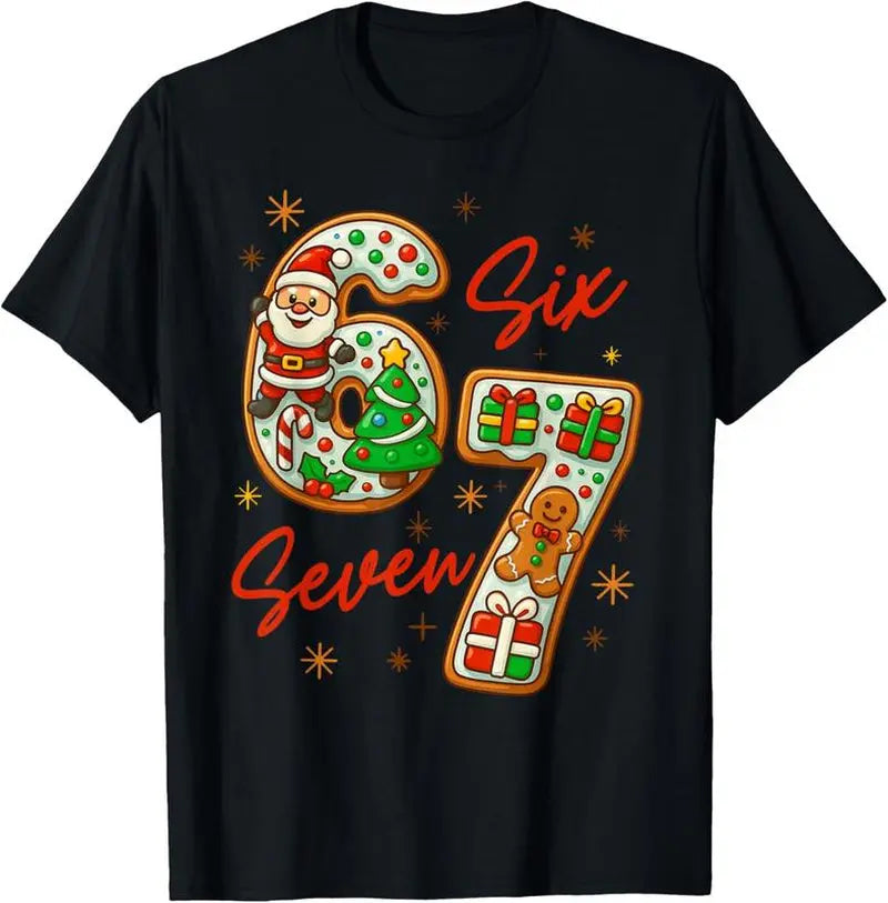 67 Christmas Trending Meme Saying 6 7 Meme Costume Xmas T-Shirt