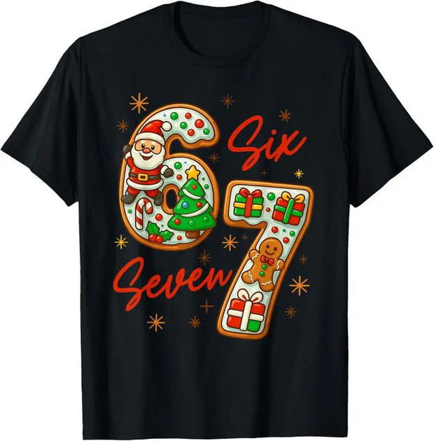 67 Christmas Trending Meme Saying 6 7 Meme Costume Xmas T-Shirt