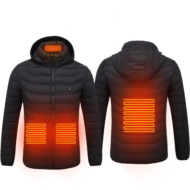 Winter Heated Jacket USB Electric Cotton Coat Zip-up Heater Thermal Clothing Heating Vest For Men SISMO