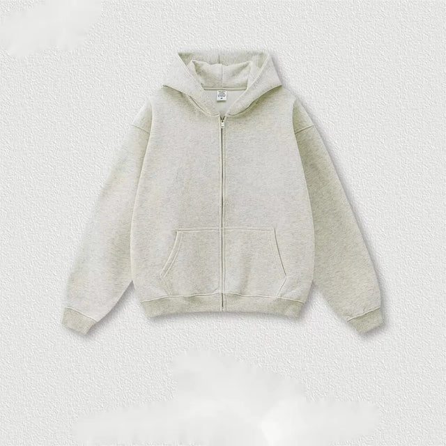 New Arrival Winter Thick 345 Grams Cotton Fleece Lining Hoodies Printing Vintage Washed Men Zip up Hoodie for Man