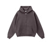 New Arrival Winter Thick 345 Grams Cotton Fleece Lining Hoodies Printing Vintage Washed Men Zip up Hoodie for Man