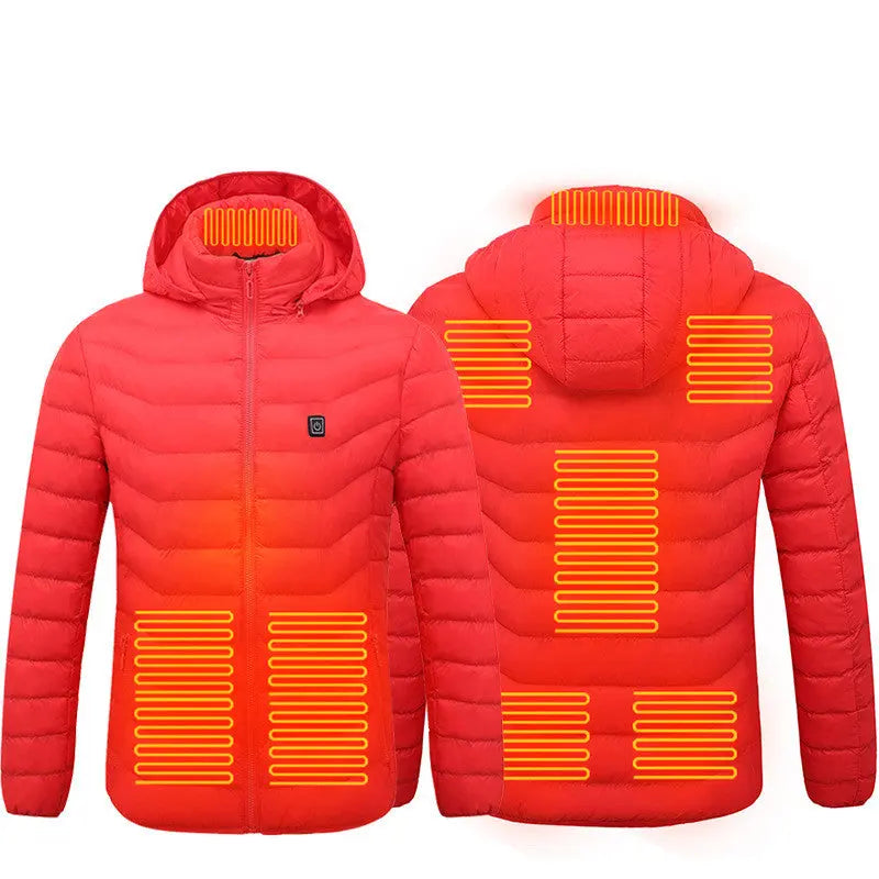 Winter Heated Jacket USB Electric Cotton Coat Zip-up Heater Thermal Clothing Heating Vest For Men SISMO