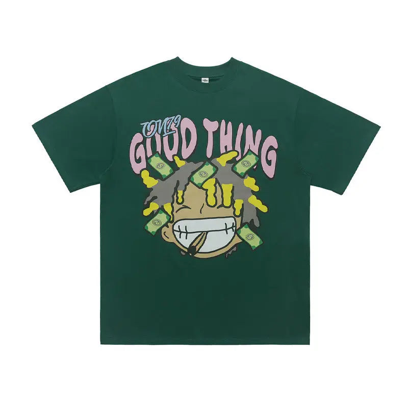 Men's Pure Cotton Street Fun Print Short Sleeve Shirt. MaiBeast