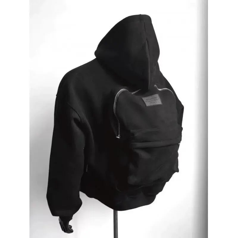 Backpack Hoodie Design Men's Coat Flower Gray SISMO