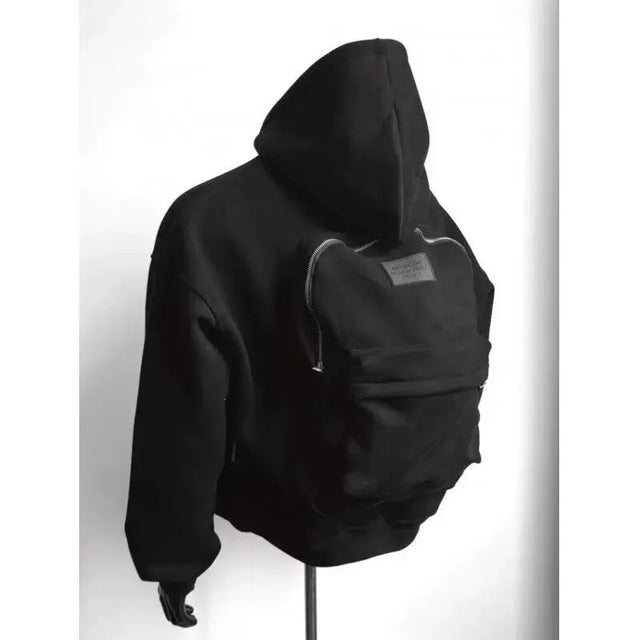Backpack Hoodie Design Men's Coat Flower Gray SISMO