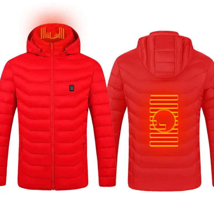 Winter Heated Jacket USB Electric Cotton Coat Zip-up Heater Thermal Clothing Heating Vest For Men SISMO