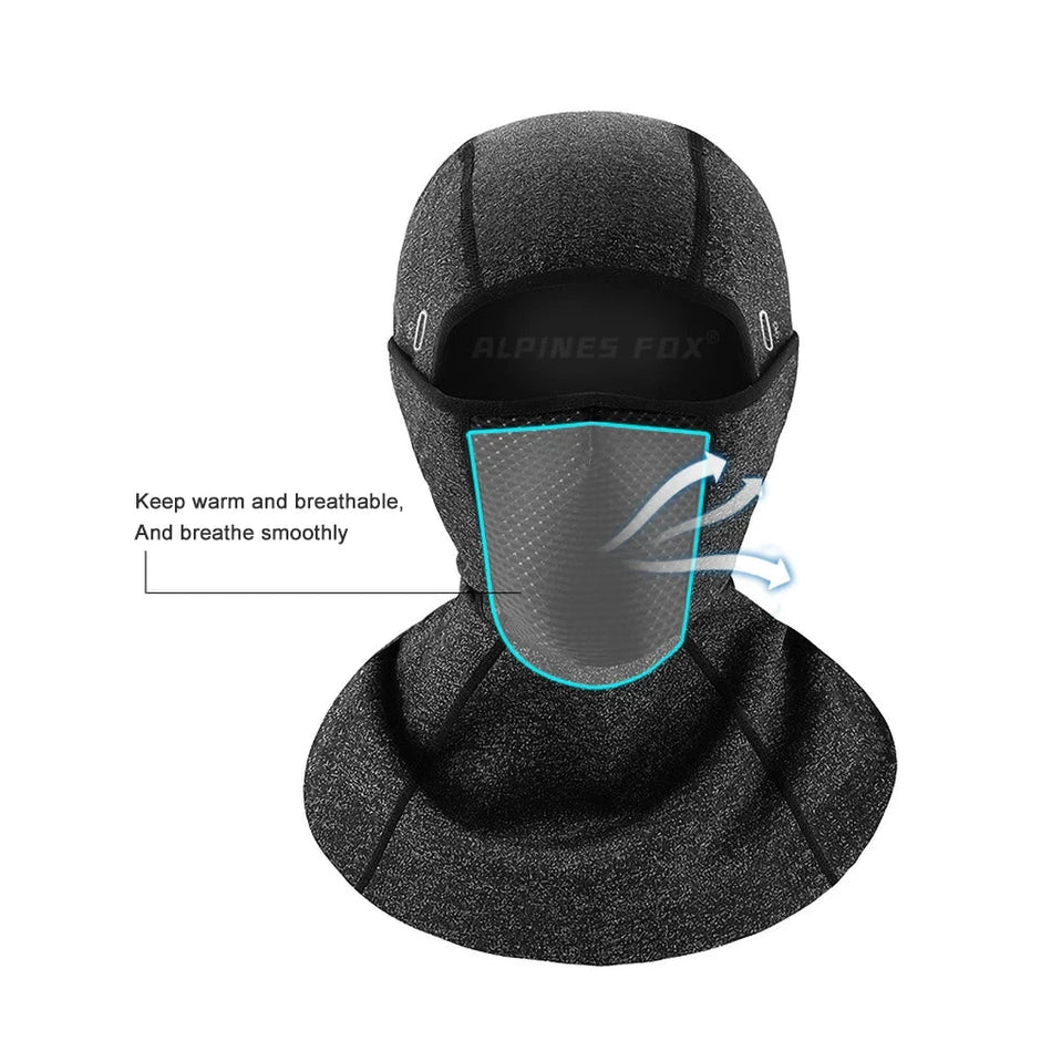 Winter Warm Waterproof Scarf Face Mask Black/Gray Fleece Diamond Fleece Cottonic Composite Polar Fleece Breathable Comfortable.