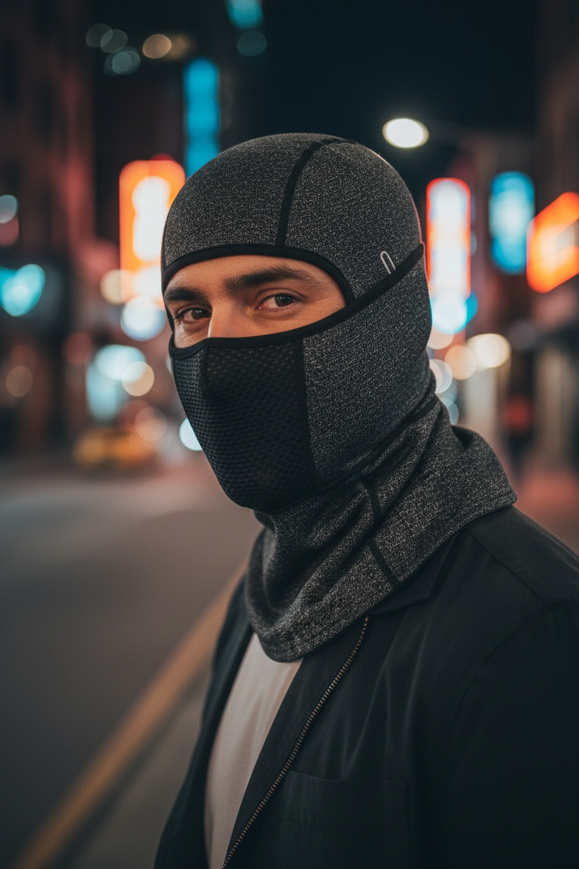 Winter Warm Waterproof Scarf Face Mask Black/Gray Fleece Diamond Fleece Cottonic Composite Polar Fleece Breathable Comfortable.