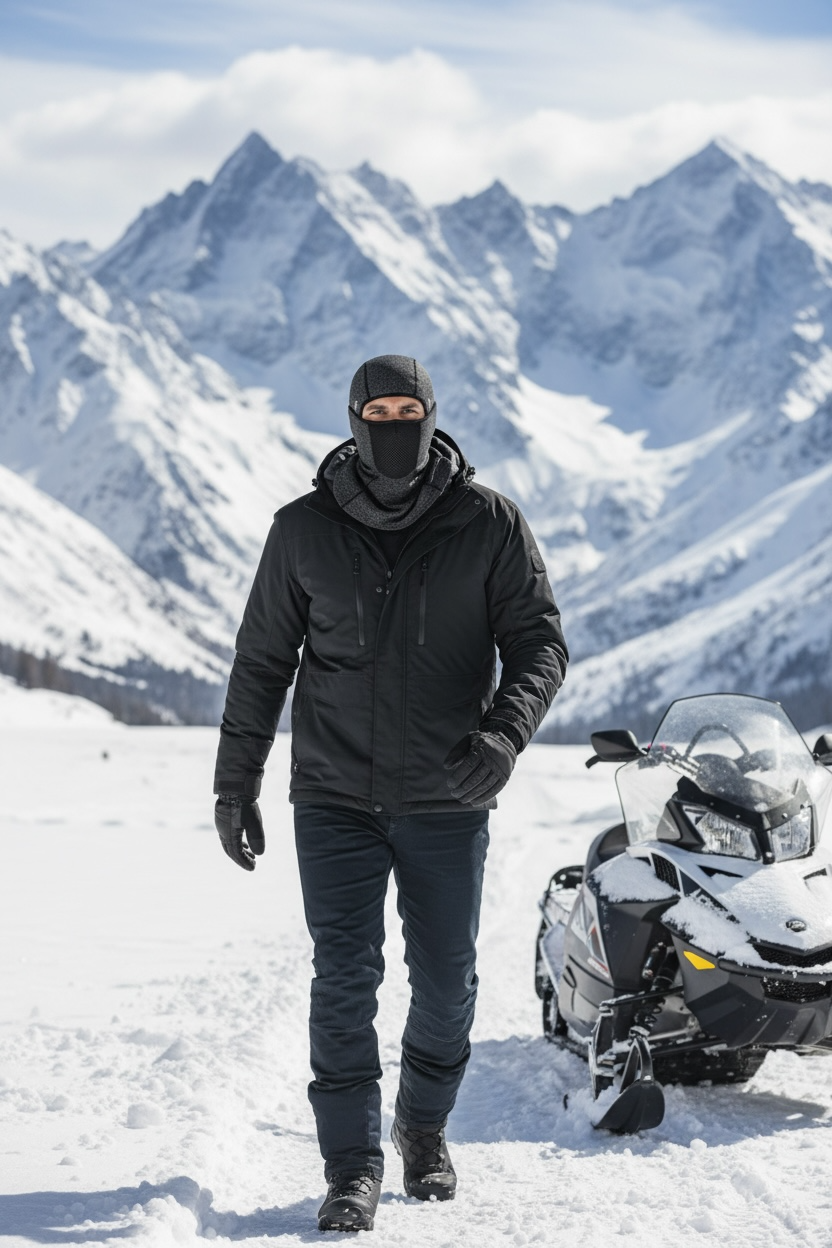 Winter Warm Waterproof Scarf Face Mask Black/Gray Fleece Diamond Fleece Cottonic Composite Polar Fleece Breathable Comfortable.